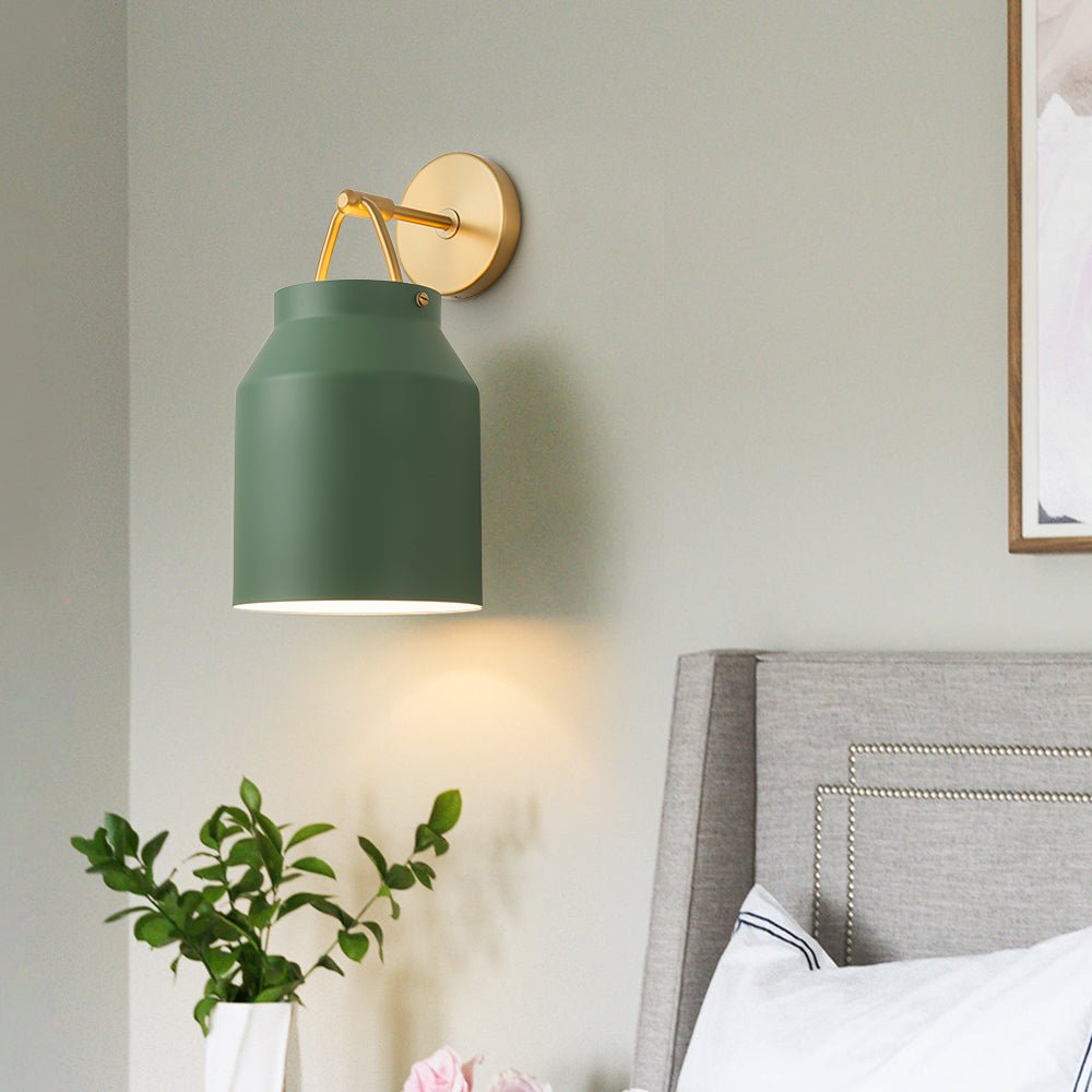 Pendantlightie - Nordic 1 - Light Cylinder Drum Glass Wall Sconce - Wall Light - Green - 