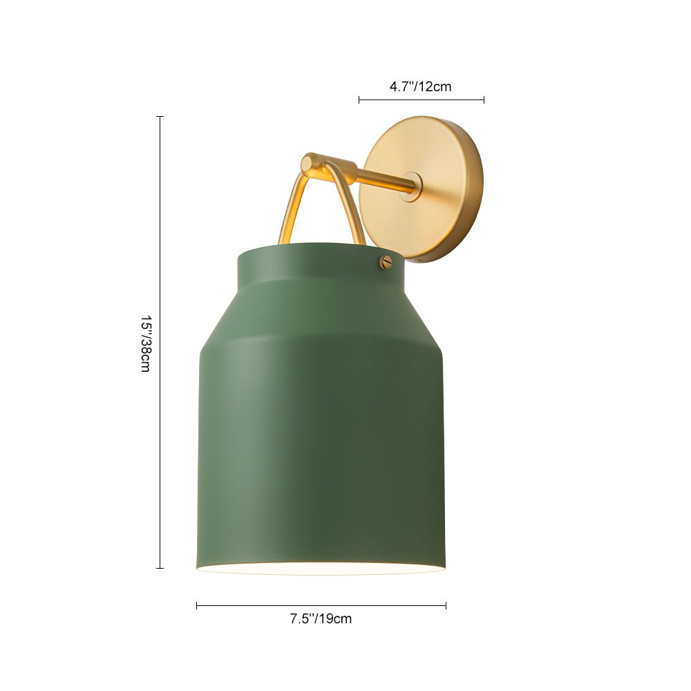 Pendantlightie - Nordic 1 - Light Cylinder Drum Glass Wall Sconce - Wall Light - Green - 