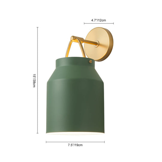 Pendantlightie - Nordic 1 - Light Cylinder Drum Glass Wall Sconce - Wall Light - Green - 
