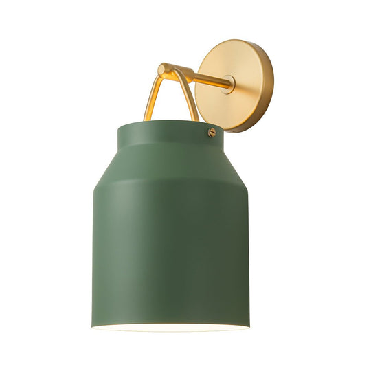 Pendantlightie - Nordic 1 - Light Cylinder Drum Glass Wall Sconce - Wall Light - Green - 
