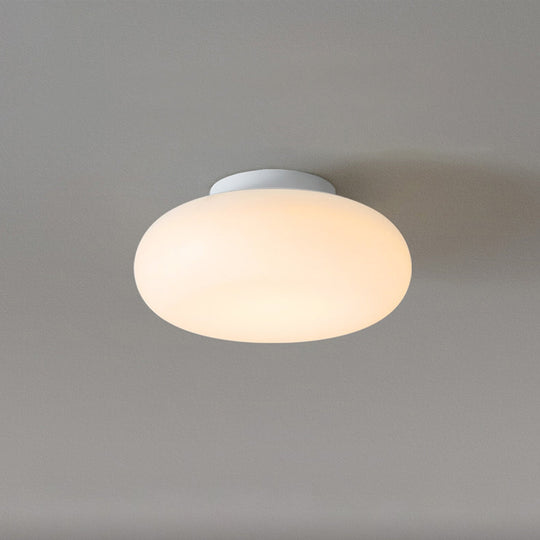 Pendantlightie - Nordic Cream Mushroom Three - Color Dimmable LED Semi Ceiling Light - Semi Flush Mount - Large - 