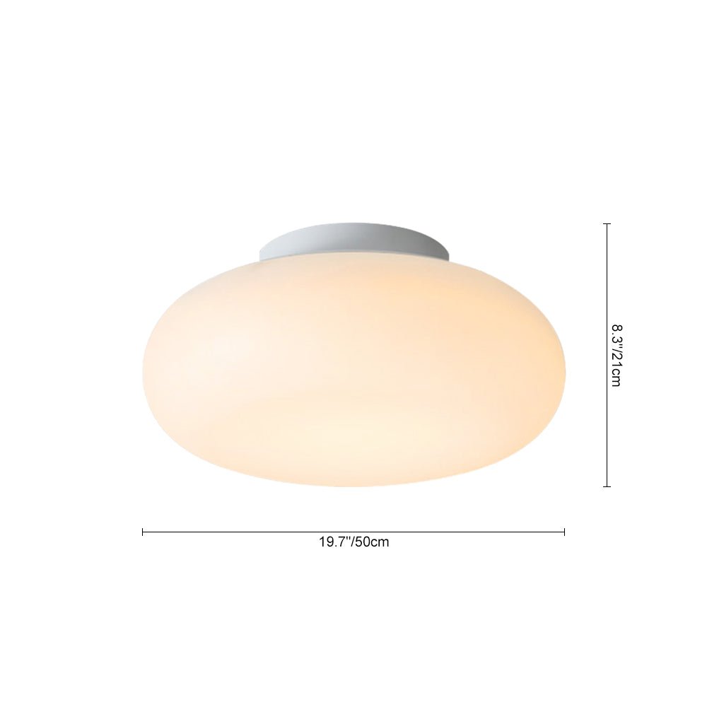 Pendantlightie - Nordic Cream Mushroom Three - Color Dimmable LED Semi Ceiling Light - Semi Flush Mount - Large - 