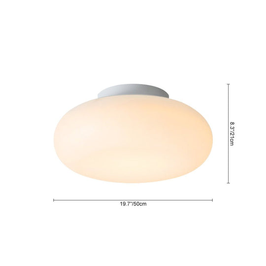 Pendantlightie - Nordic Cream Mushroom Three - Color Dimmable LED Semi Ceiling Light - Semi Flush Mount - Large - 
