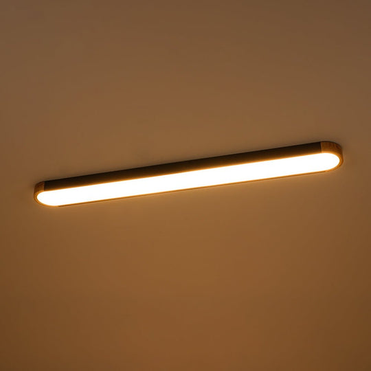 Pendantlightie - Oval Led Flush Mount With Wood Accent - Flush Mount - White (122CM) - 