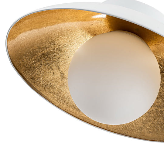 Pendantlightie-Scandinavian 1-Light Gold Leaf Dome Pendant Light-Pendants-White-
