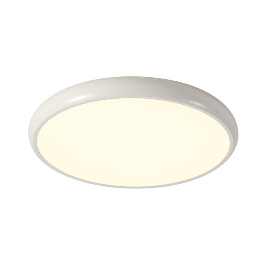 Pendantlightie-Scandinavian Wood-Like Round Led Ceiling Light-Flush Mount-Cool White Light-Wood Grain