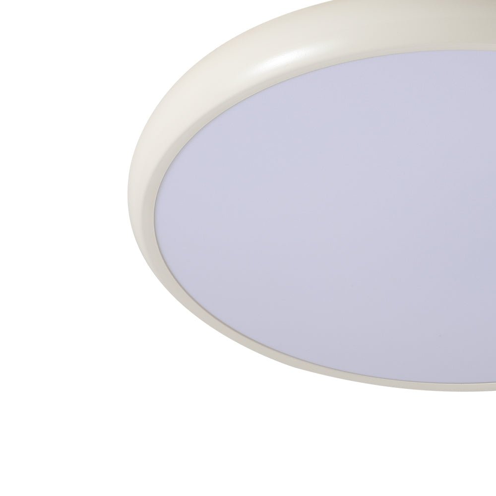 Pendantlightie - Scandinavian Wood - Like Round Led Ceiling Light - Flush Mount - Cool White Light - Wood Grain