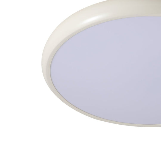 Pendantlightie - Scandinavian Wood - Like Round Led Ceiling Light - Flush Mount - Cool White Light - Wood Grain