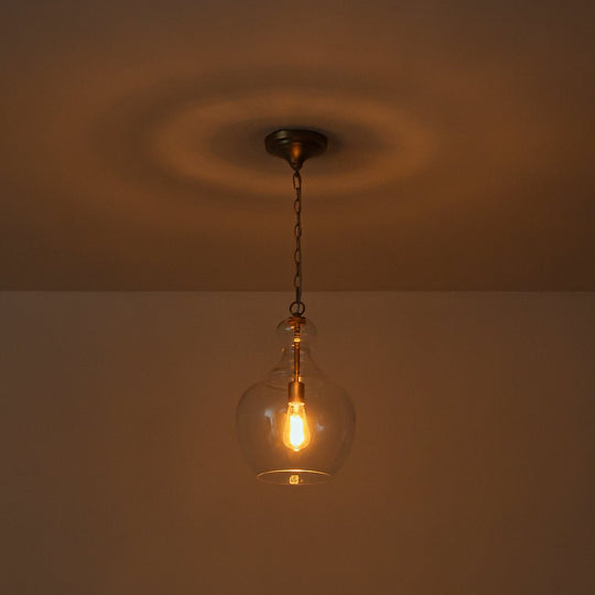 Pendantlightie - Sculptural 1 - Light Clear Glass Dome Pendant Light For Kitchen Table - Pendants - Black - 