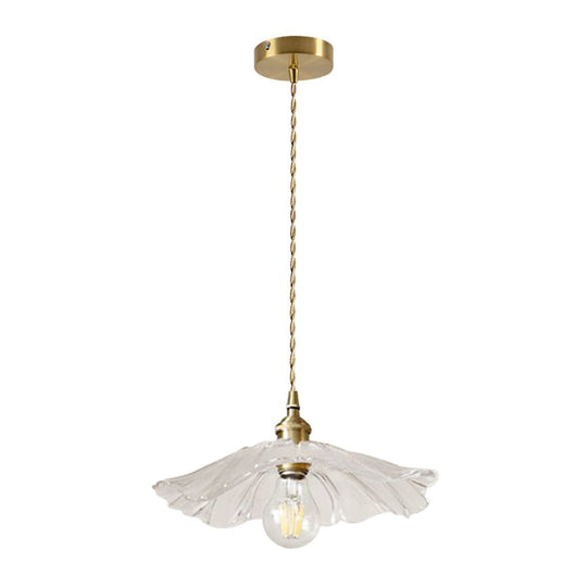 Pendantlightie - Traditional Vintage 1 - Light Flower Inspired Lotus Glass Pendant Light - Pendants - Red - 