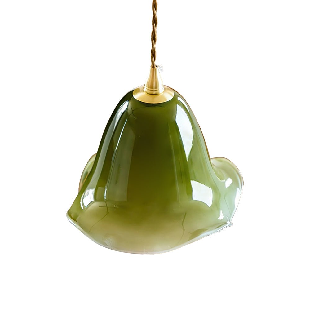 Pendantlightie - Vintage 1 - Light Gradient Green Glass Flower Shade Pendant Light - Pendants - Green - 