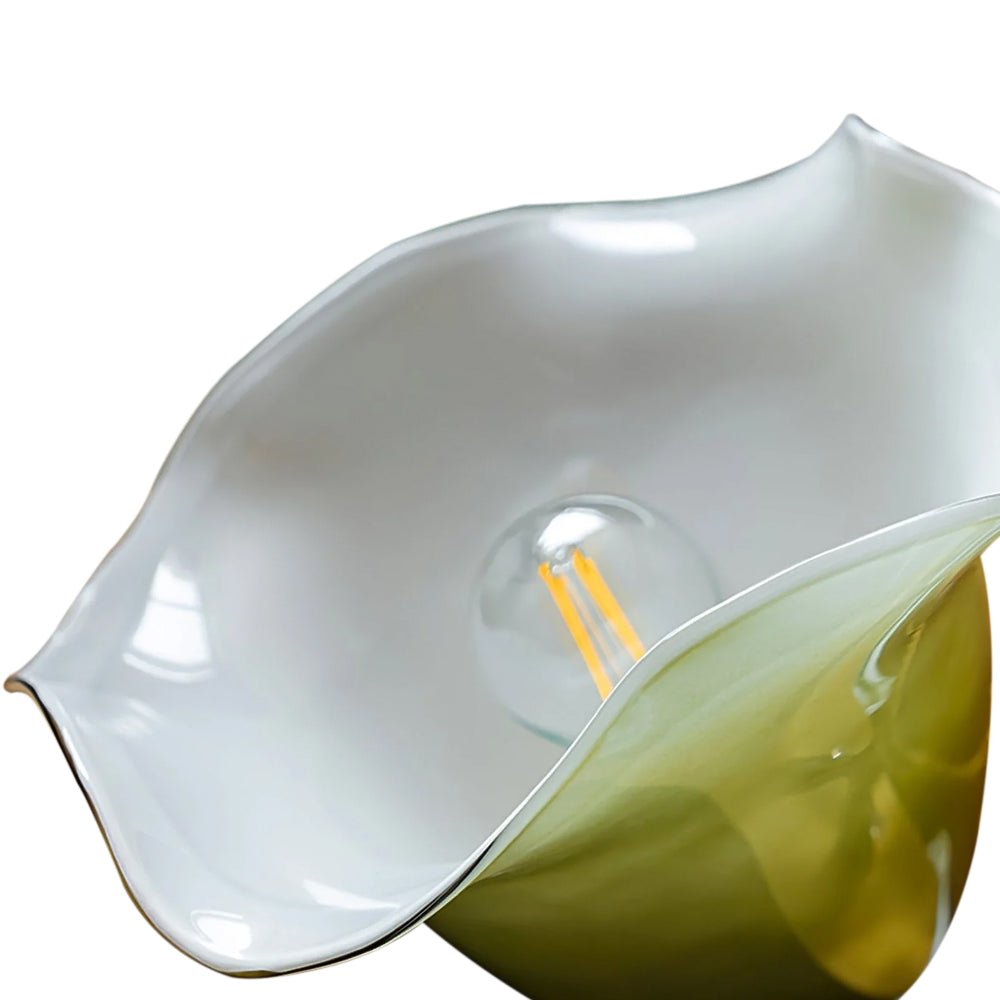 Pendantlightie - Vintage 1 - Light Gradient Green Glass Flower Shade Pendant Light - Pendants - Green - 