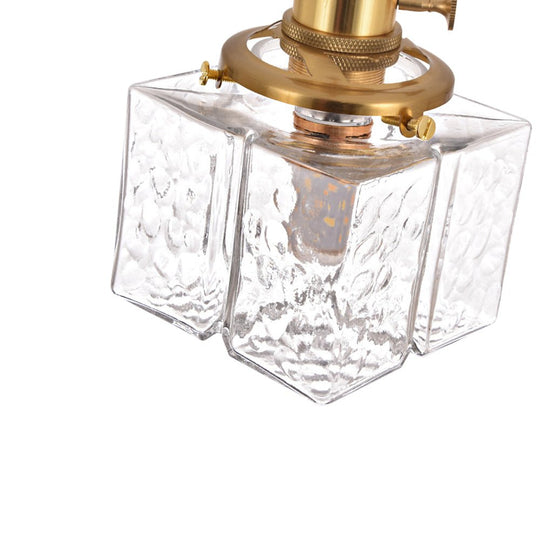 Pendantlightie - Vintage 1 - Light Hammered Square Water Glass Pendant Light - Pendants - C - 