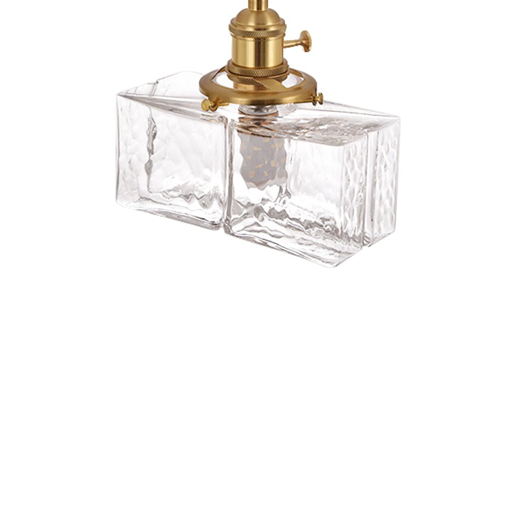 Pendantlightie - Vintage 1 - Light Hammered Square Water Glass Pendant Light - Pendants - C - 