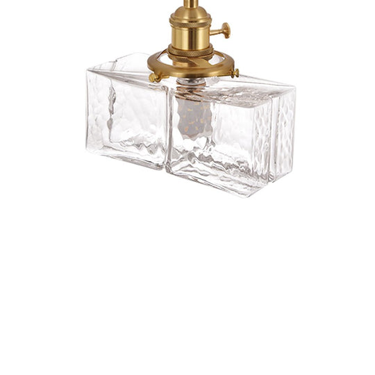 Pendantlightie - Vintage 1 - Light Hammered Square Water Glass Pendant Light - Pendants - C - 