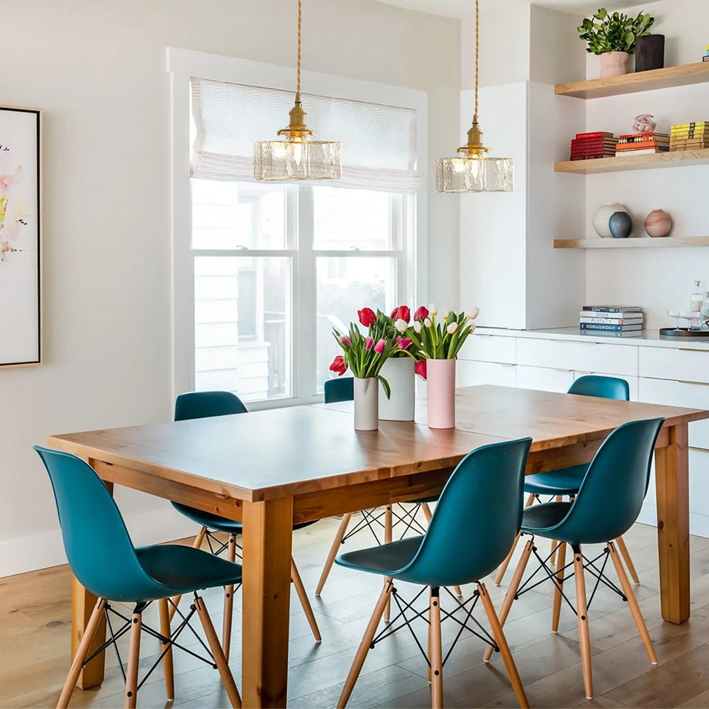 Pendantlightie - Vintage 1 - Light Hammered Square Water Glass Pendant Light - Pendants - C - 