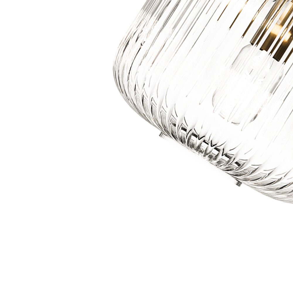 Pendantlightie - Vintage 1 - Light Pumpkin Shape Ribbed Glass Geometric Pendant Light - Pendants - Clear - Small