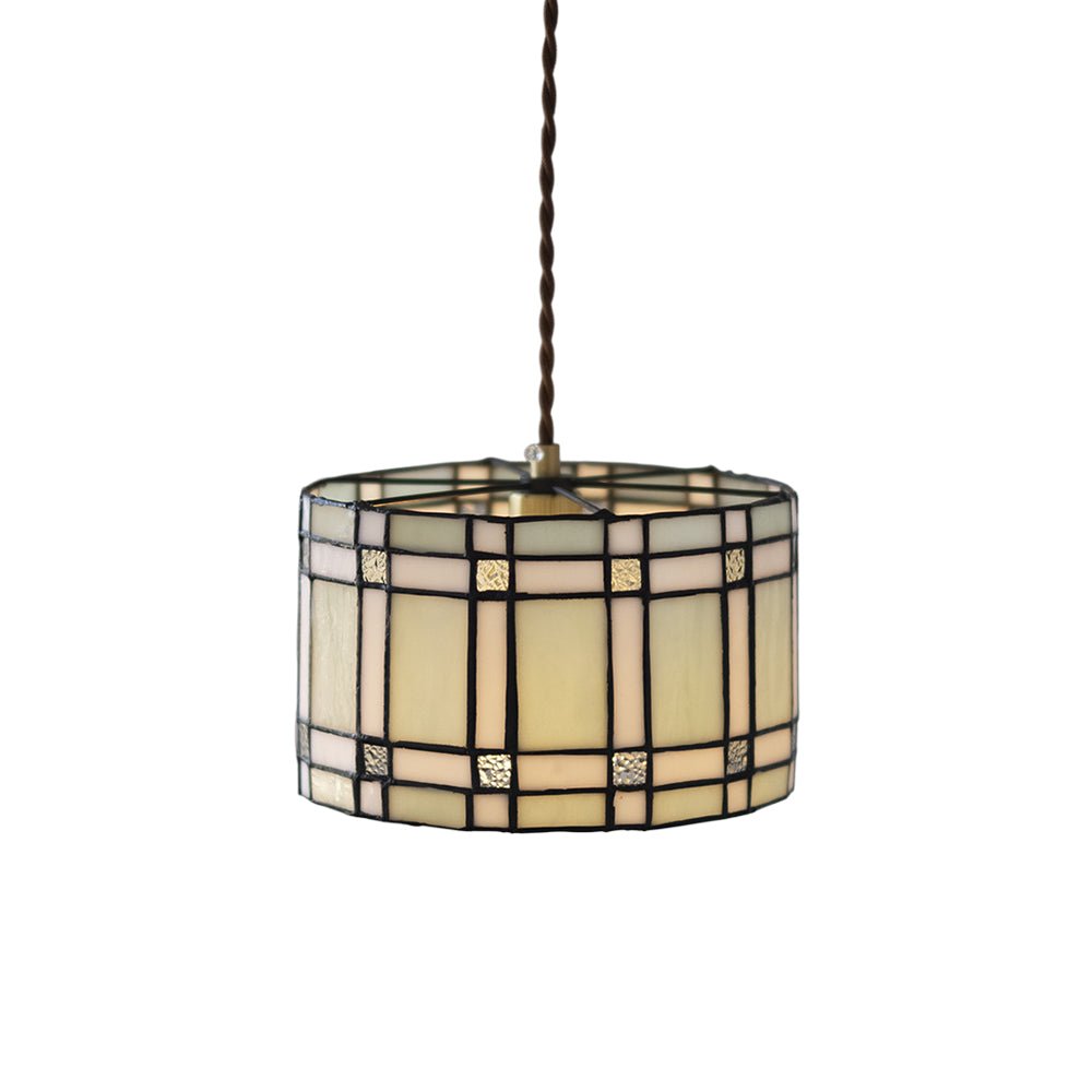 Pendantlightie - Vintage 1 - Light Tiffany Style Drum Stained Glass Pendant - Pendants - Blue - 