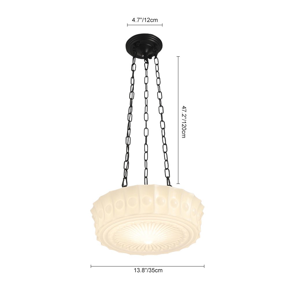 Pendantlightie-Vintage 3-Light Ceramic Shade Schoolhouse Pendant Light-Pendants-Black-