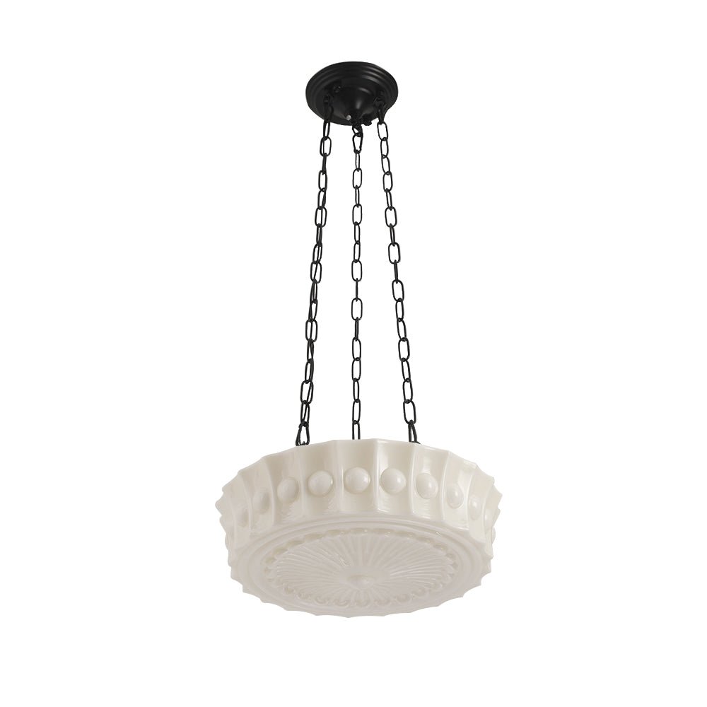 Pendantlightie-Vintage 3-Light Ceramic Shade Schoolhouse Pendant Light-Pendants-Black-