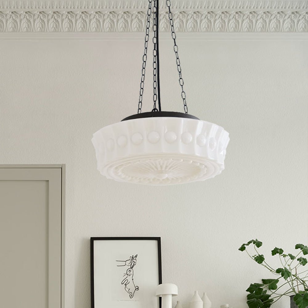 Pendantlightie-Vintage 3-Light Ceramic Shade Schoolhouse Pendant Light-Pendants-Black-