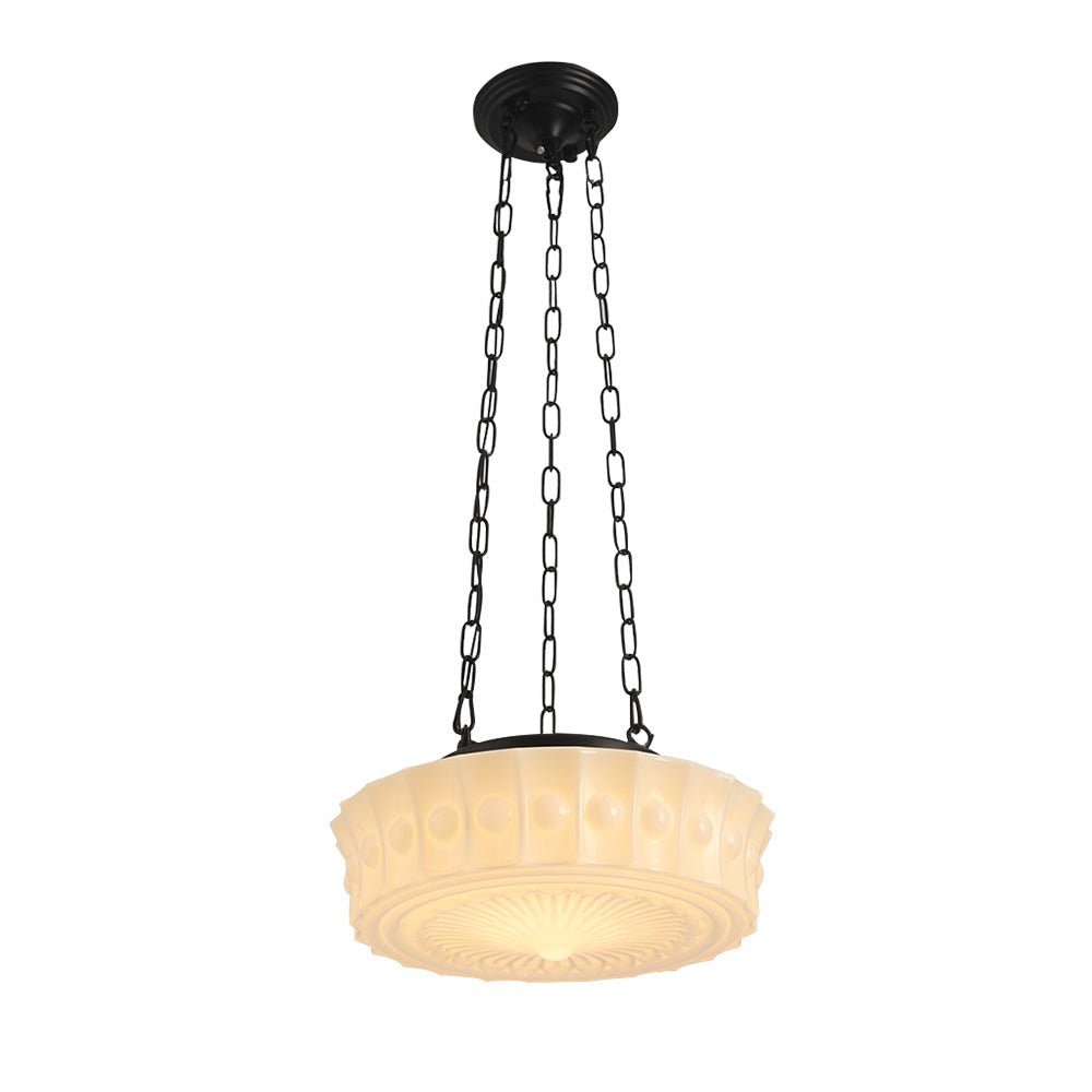 Pendantlightie-Vintage 3-Light Ceramic Shade Schoolhouse Pendant Light-Pendants-Black-