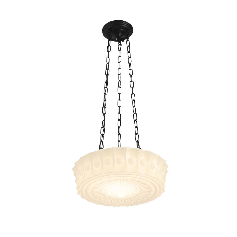 Pendantlightie-Vintage 3-Light Ceramic Shade Schoolhouse Pendant Light-Pendants-Black-