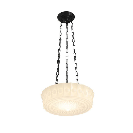 Pendantlightie-Vintage 3-Light Ceramic Shade Schoolhouse Pendant Light-Pendants-Black-