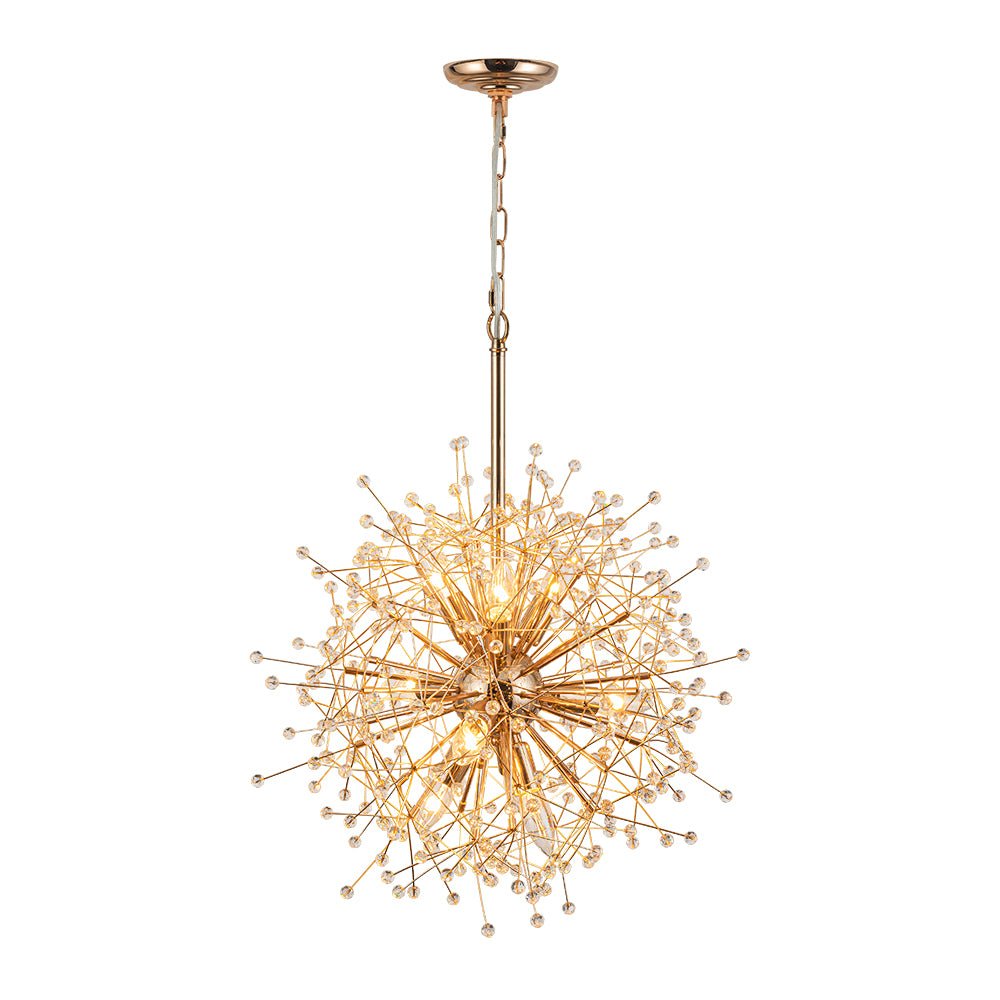 Pendantlightie - Vintage 9 - Light Sputnik Sphere Dandelion Crystal Chandelier - Chandeliers - Gold - 