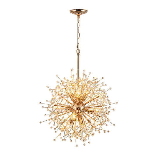 Pendantlightie - Vintage 9 - Light Sputnik Sphere Dandelion Crystal Chandelier - Chandeliers - Gold - 