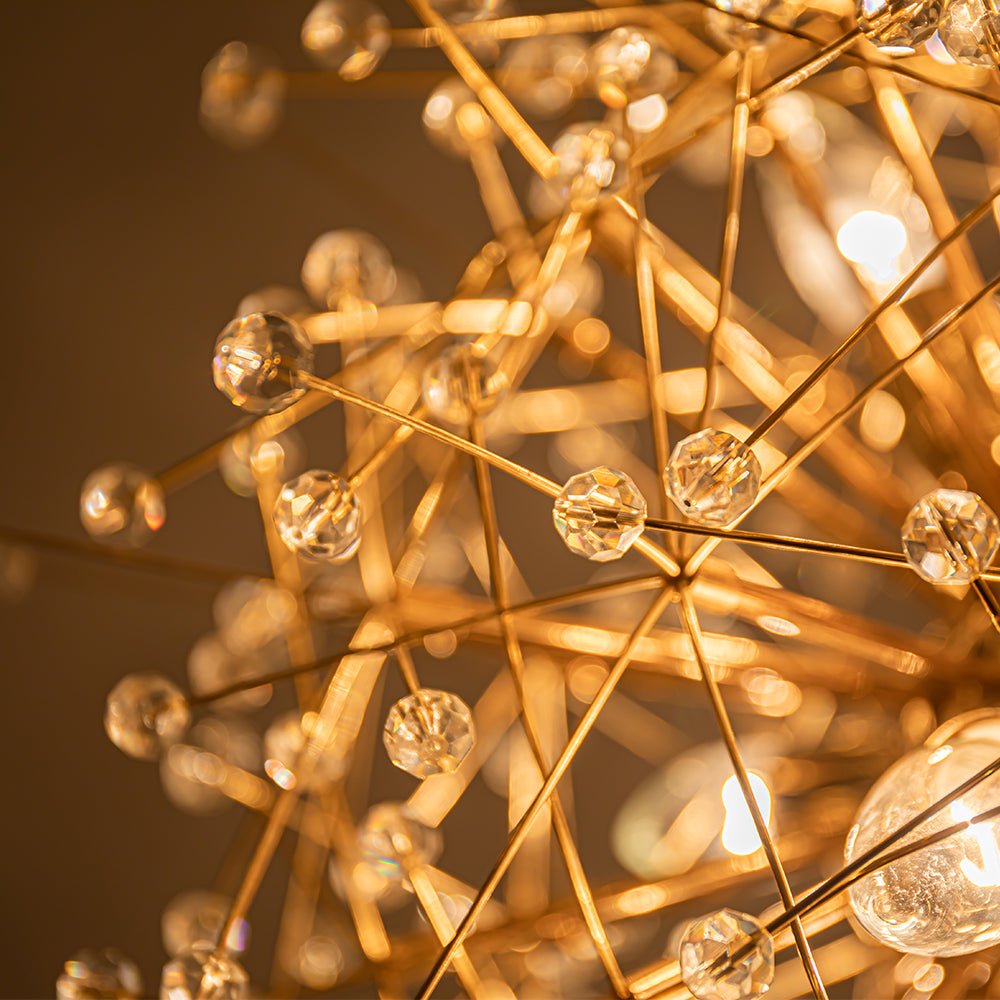 Pendantlightie - Vintage 9 - Light Sputnik Sphere Dandelion Crystal Chandelier - Chandeliers - Gold - 