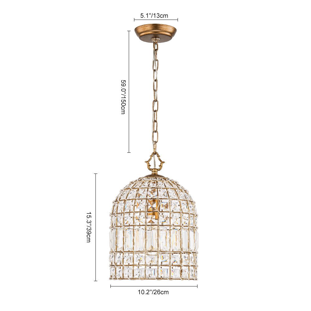 Pendantlightie - Vintage Crystal Accents Birdcage Pendant Light - Pendants - 3Lt - 