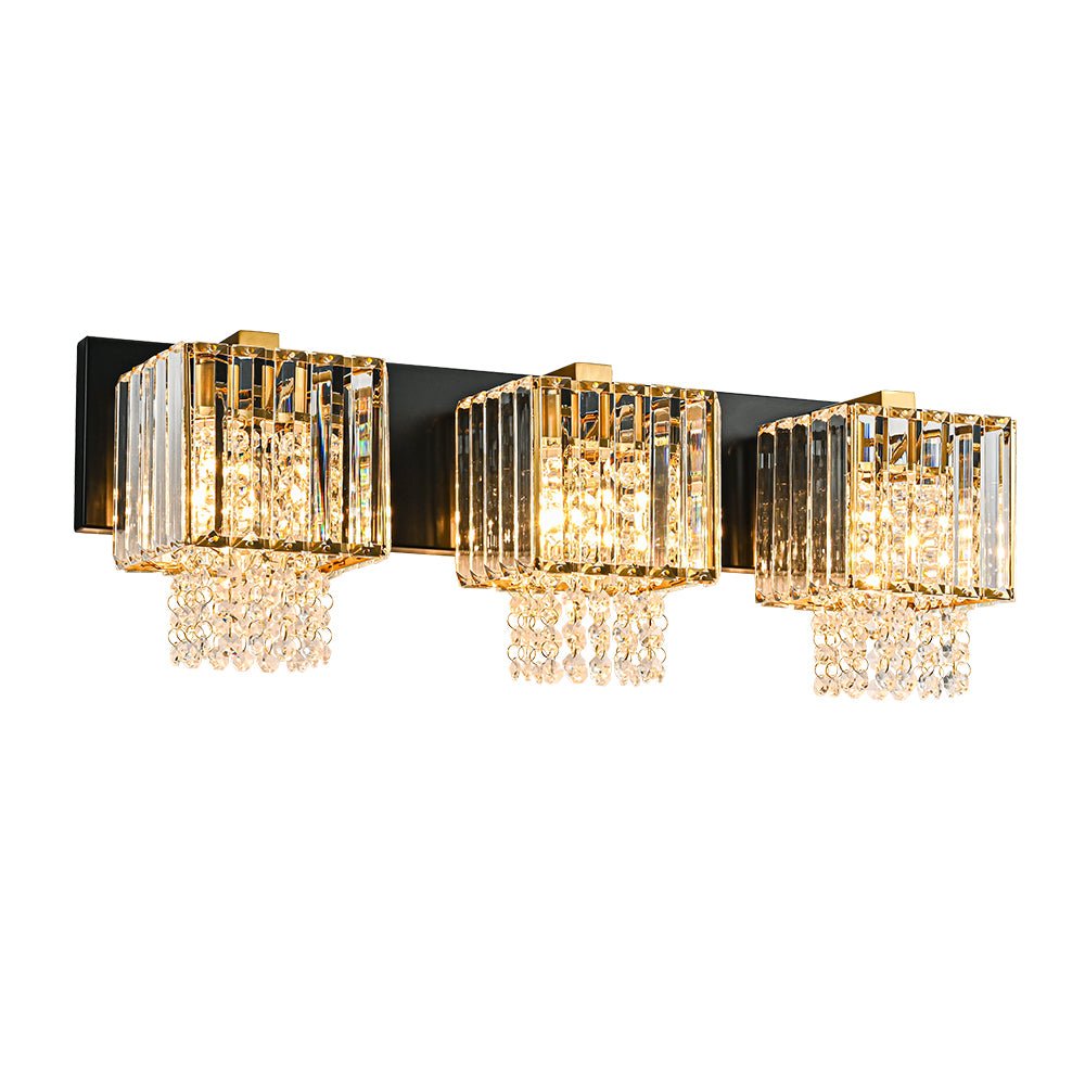 Pendantlightie - Vintage Drop Design Square Crystal Bathroom Wall Light - Wall Light - 5Lt - 