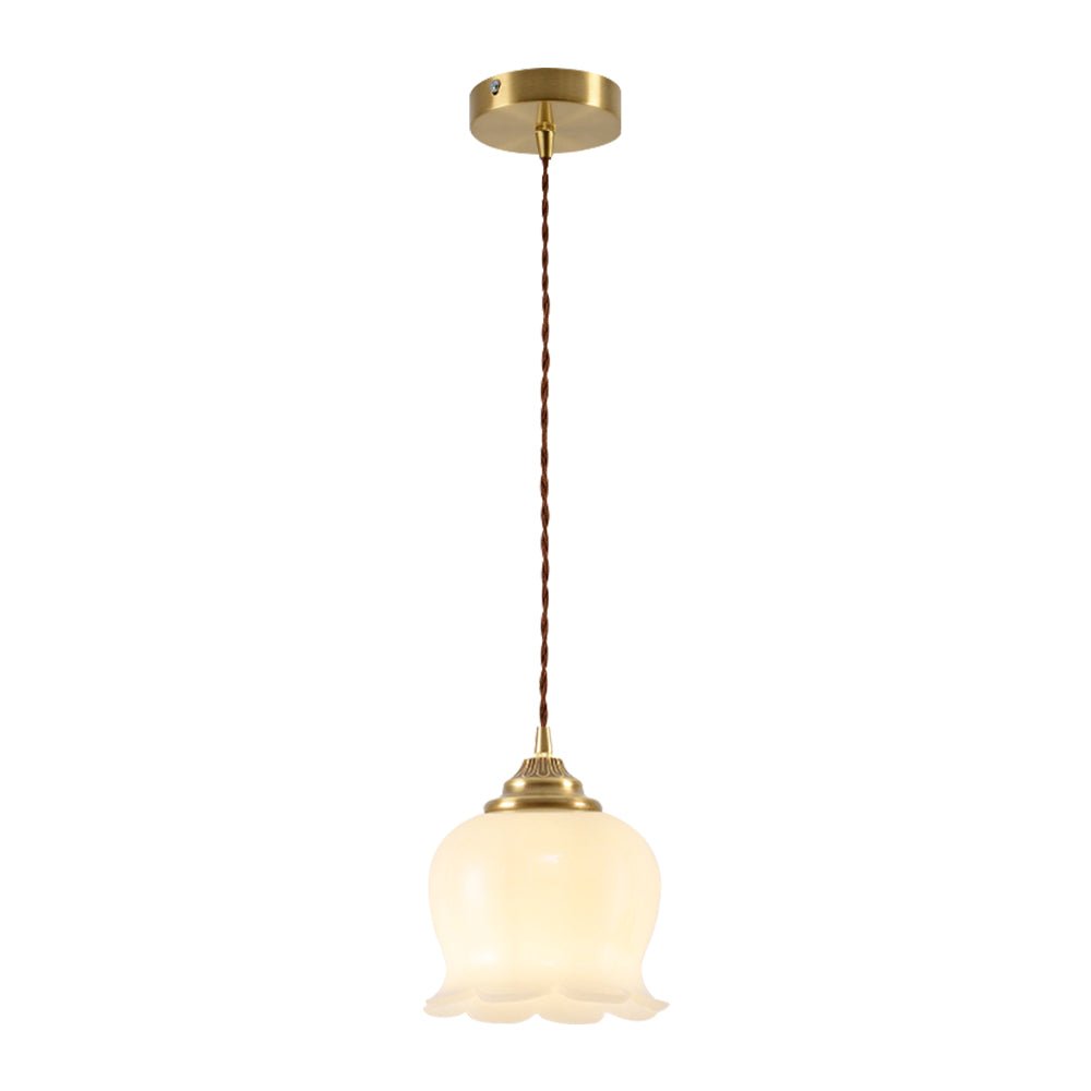 Pendantlightie - Vintage French Cream 1 - Light Milky Glass Valley Flower Pendant Light - Pendants - Beige - 