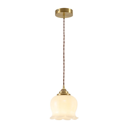 Pendantlightie - Vintage French Cream 1 - Light Milky Glass Valley Flower Pendant Light - Pendants - Beige - 