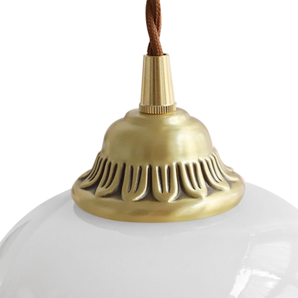 Pendantlightie - Vintage French Cream 1 - Light Milky Glass Valley Flower Pendant Light - Pendants - Beige - 