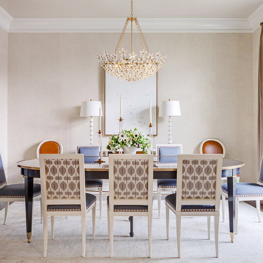 Pendantlightie - Vintage Luxury 6 - Light Five - Leaf Clover Blossom Floral Glass Chandelier - Chandeliers - Gold - 