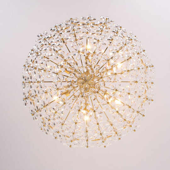 Pendantlightie - Vintage Luxury 6 - Light Five - Leaf Clover Blossom Floral Glass Chandelier - Chandeliers - Gold - 