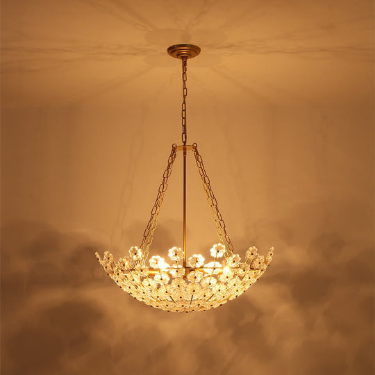 Pendantlightie - Vintage Luxury 6 - Light Plum Blossom Basket Floral Glass Chandelier - Chandeliers - Gold - 