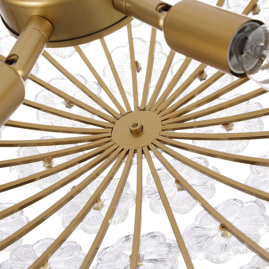 Pendantlightie - Vintage Luxury 6 - Light Plum Blossom Basket Floral Glass Chandelier - Chandeliers - Gold - 