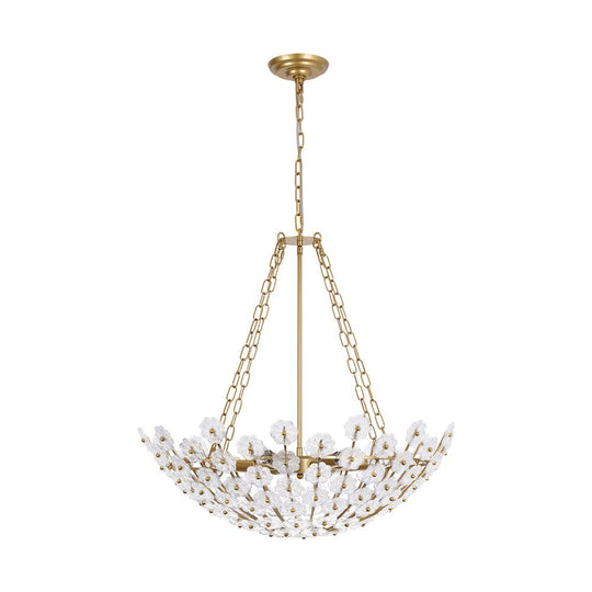 Pendantlightie - Vintage Luxury 6 - Light Plum Blossom Basket Floral Glass Chandelier - Chandeliers - Gold - 
