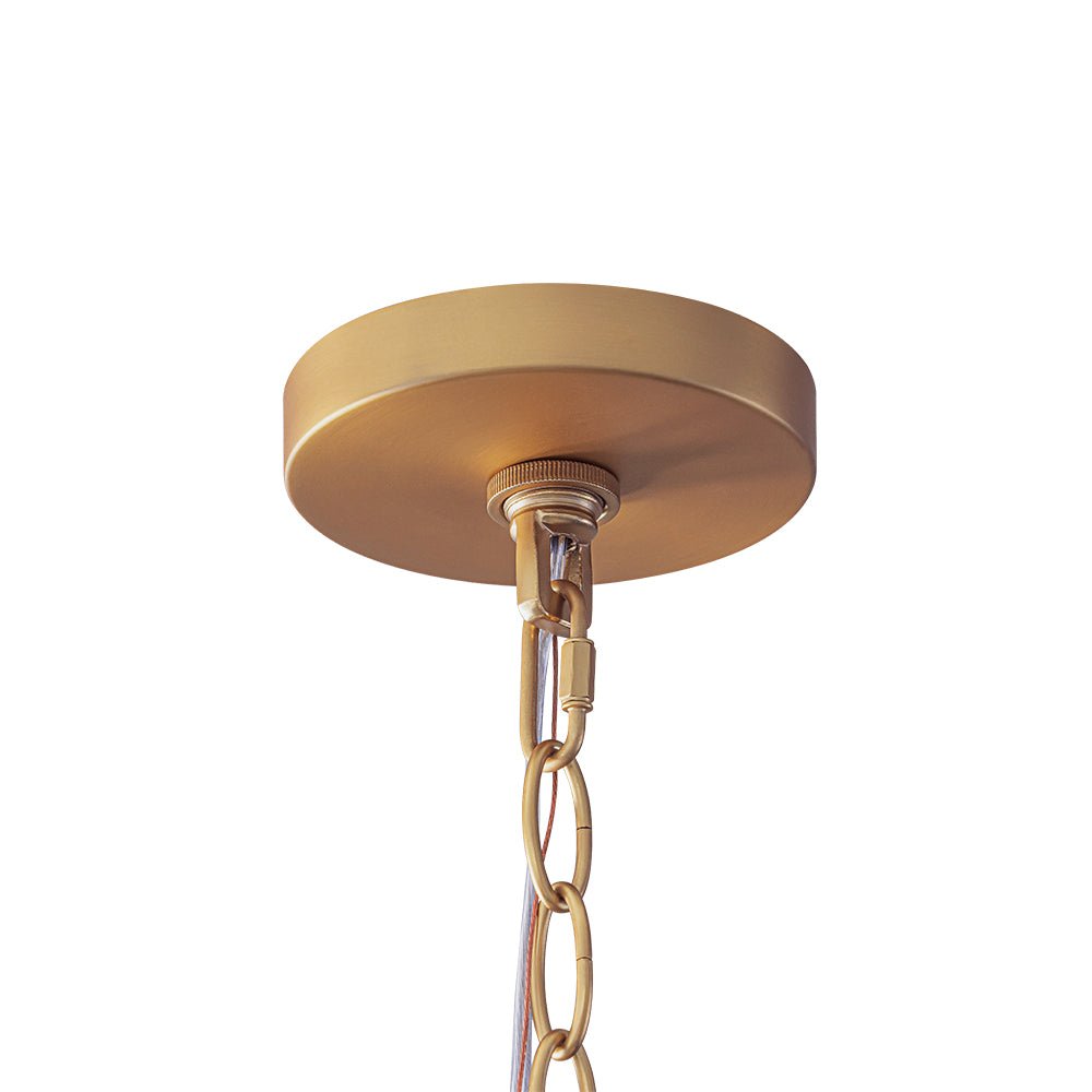 Pendantlightie-Vintage Retro 1-Light Alabaster White Clouded Glass Dome Pendant Light-Pendants-Brass-