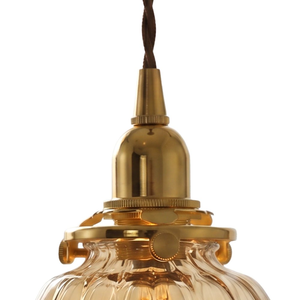 Pendantlightie - Vintage Retro 1 - Light Clear Pleated Glass Cone Bell Pendant Light - Pendants - Pleated Clear Glass - 