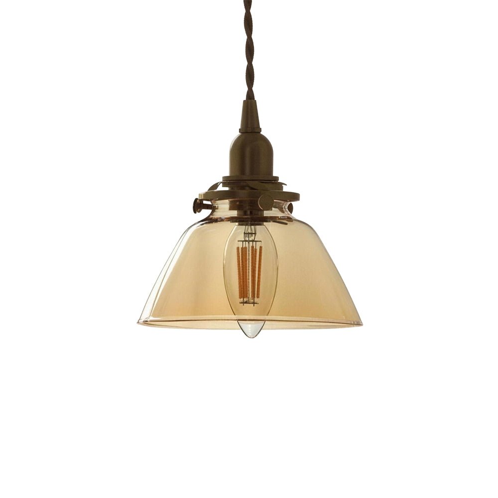 Pendantlightie - Vintage Retro 1 - Light Clear Pleated Glass Cone Bell Pendant Light - Pendants - Pleated Clear Glass - 