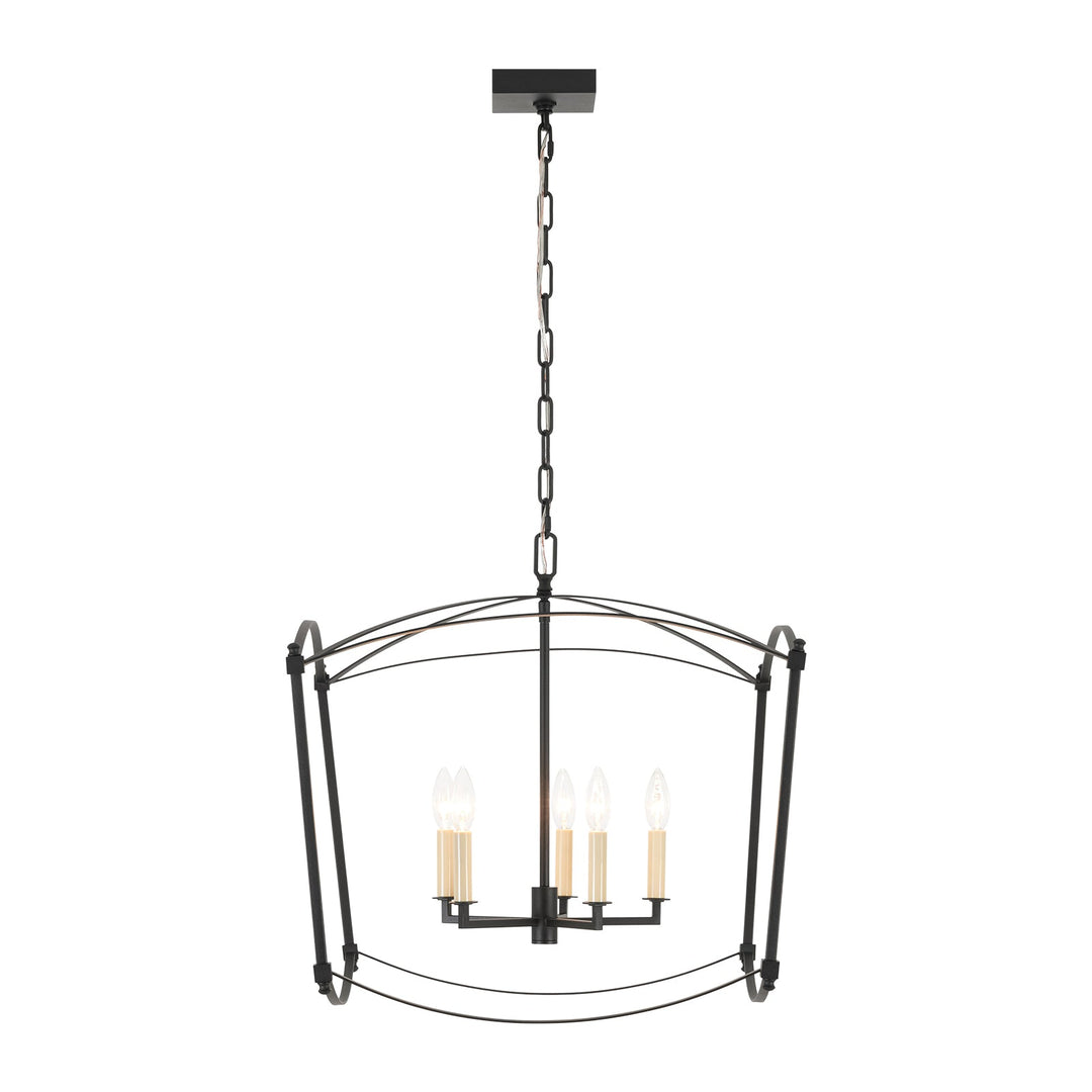 Pendantlightie-Vintage Retro 4-Light Metal Open Frame Lantern Pendant Light-Pendants-Black-