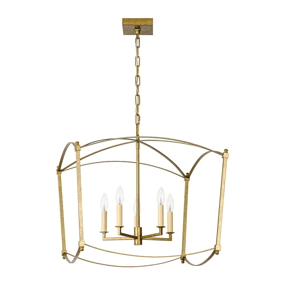 Pendantlightie-Vintage Retro 4-Light Metal Open Frame Lantern Pendant Light-Pendants-Black-