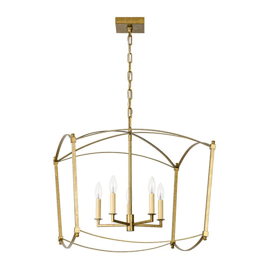 Pendantlightie-Vintage Retro 4-Light Metal Open Frame Lantern Pendant Light-Pendants-Black-