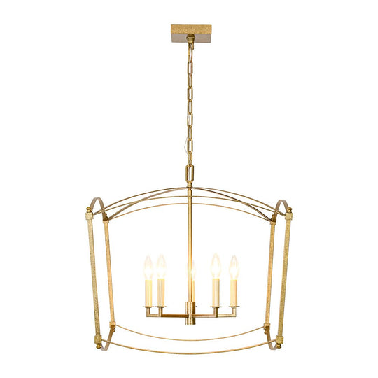 Pendantlightie-Vintage Retro 4-Light Metal Open Frame Lantern Pendant Light-Pendants-Black-