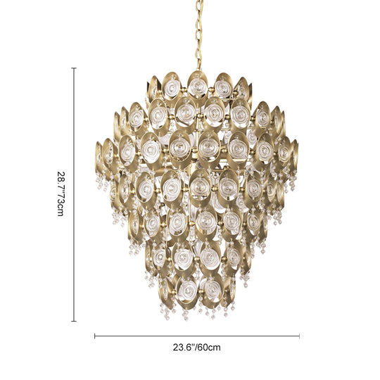 12-Light Luxury Antiqued Crystal Chandelier