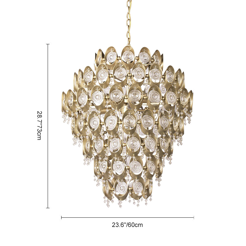 12-Light Luxury Antiqued Crystal Chandelier